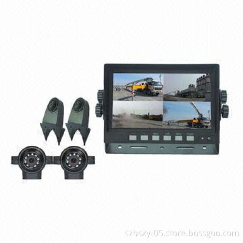IR LED Car Rear-view System/Camera, High-resolution 7-inch Digital Quad Monitor for Reversing System